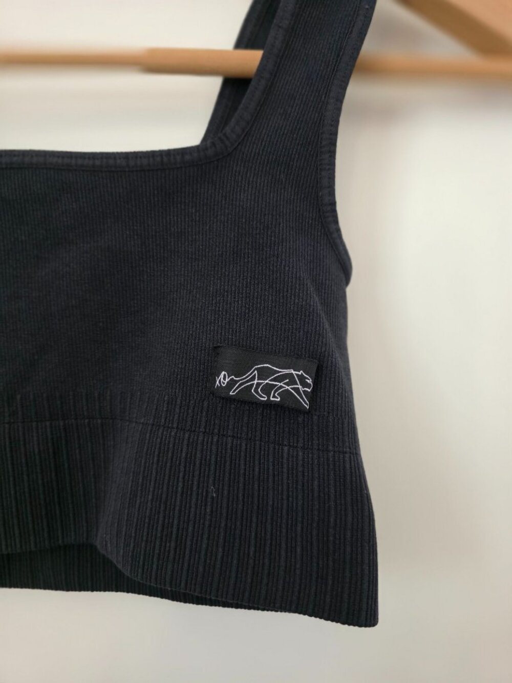 Tiger Friday Dancewear Black Ribbed Crop Tank Top Adult XS/S - Made In USA - Picture 3 of 6